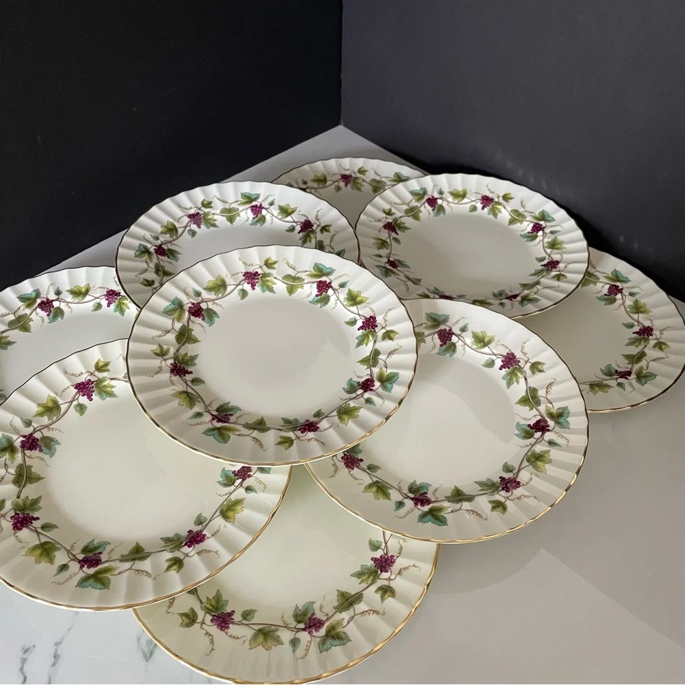 SET of 9 Salad Plates - Bacchanal by Royal Worcester